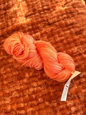 Hand-Dyed Coral Orange Yarn Skein